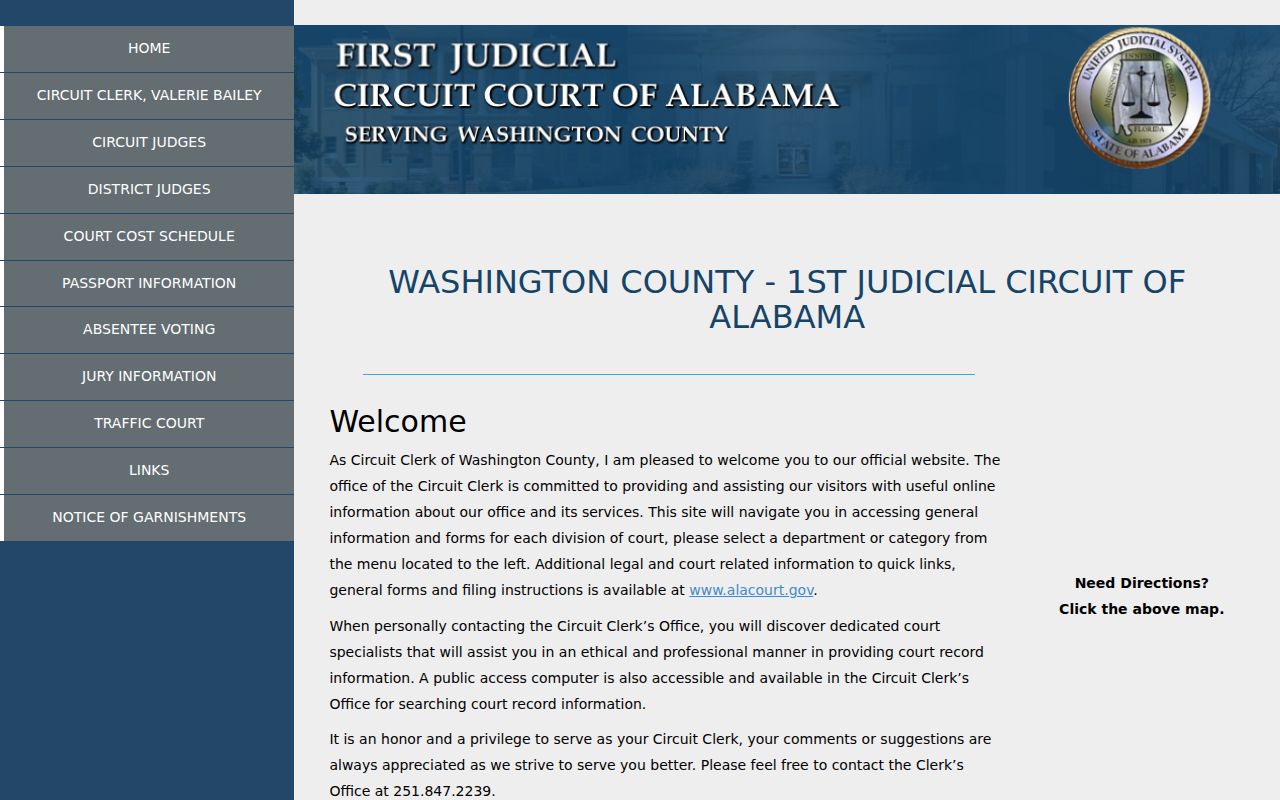 Washington County Circuit Clerk official court-record access page